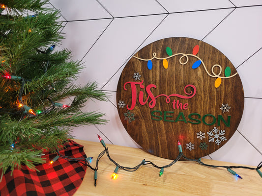 Tis The Season Round Sign (large)