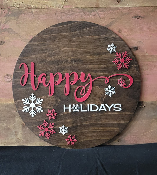 Happy Holidays Round Sign