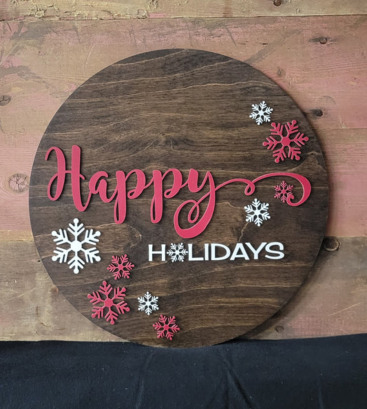 Happy Holidays Round Sign (large)