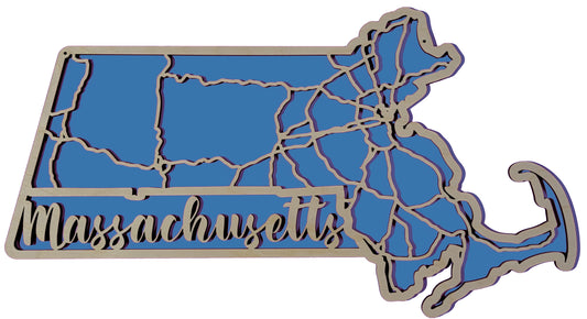 Massachusetts State Road Map